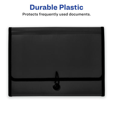 Avery Expanding File Folder Organizer, 7-Pocket Accordion File Organizer, Black, Holds 425 Letter/A4-Size Sheets (73550) 7 Pockets